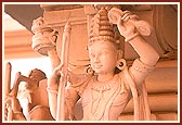 The mandir is ornamented with exquisite stone statues and figurines