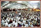 The Janmashtami festival assembly in the mandir assembly hall