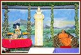 Swamishri and Thakorji adorned on swings