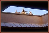 The kalashas were then hoisted and placed on the mandir shikhars