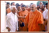 Caring moments with an aged dedicated devotee