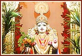 Beautifully adorned murti of Shri Ghanshyam Maharaj