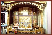 Sukh-shaiya where an embossed murti of Akshar Purushottam Maharaj is installed