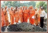 Sanctifying the foundation for the assembly hall with a shower of flowers