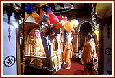 Swamishri engaged in darshan  at Akshar Deri on Sharad Purnima 
