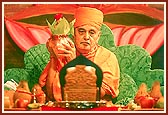 Swamishri performs the various rituals of Chopada pujan