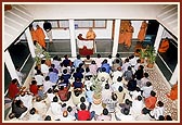 Swamishri addresses the devotees from neighboring villages