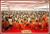 Swamishri personally blesses all the devotees who had come from far and wide places