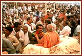 Swamishri personally blesses all the devotees who had come from far and wide places