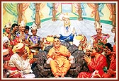Swamishri blesses the congregation after the drama