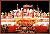Children perform a dance on the Swaminarayan Mahamantra