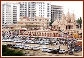 The rally concludes at the mandir
