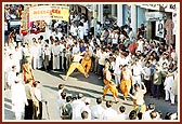 An attraction of satsangi wrestlers engaged in a mock fight