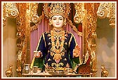 Thaal is being offered to Shri Ghanshyam Maharaj