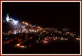 Divine view of thousands of divas floating in the river Ghela