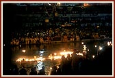 Over 5,000 divas float away into the distance on river Ghela