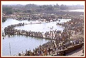 Thousands of devotees had assembled to take the reverential dip in the holy river Ghela