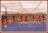 Youngsters perform a traditional folk dance