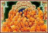 The newly initiated sadhus with Swamishri