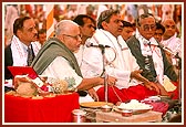 Brahmins chant mantras during the Yagna for World Peace