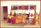 Swamishri with devotees at Suva