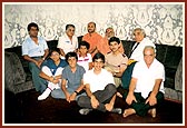 Swamishri with prominent local businessman Mr. Harilrela and the Dasvani family
