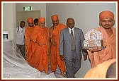 Swamishri in the pradakshina passage