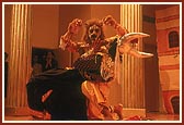 Scenes from 'Bhakta Prahlad' ballet where Nrusinh Bhagwan kills Hiranyakashipu and blesses Prahlad
