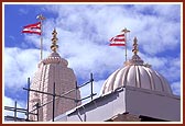 One of the mandir domes and pinnacle