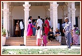 Devotees and well-wishers outside the Shri Swaminarayan Mandir