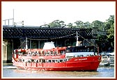 A second group of over 500 devotees aboard the boat 'Lady Wakehurst' during the jal yatra