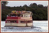 'Royale', the boat on which the murtis, Swamishri, sadhus and devotees were seated in for the jal yatra