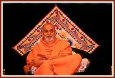 Swamishri attentively listens to the Bal-Kishore programs