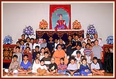 On the occasion of Bal-Kishore Day, the balaks have a photo-session with Swamishri