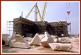 The construction work of the main Akshardham monument