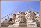 The construction work of the main Akshardham monument