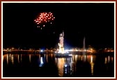 A firework display in honor of the consecration of the beautiful 111 ft murti of Shri Sarveshwar Mahadev