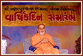 Swamishri blesses the Annual Day function