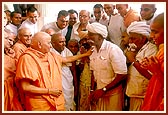 Shri Raghu Bharwad has brought his friends for Swamishri's darshan and blessings
