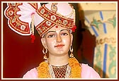 Beautifully adorned utsav murti of Bhagwan Swaminarayan