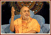 Swamishri discourses to the assembly of children and devotees stressing the need to come to the mandir and study well at school&nbsp;