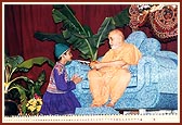 A boy enacts the story of the child who conquered his mind to offer a melon to Shriji Maharaj