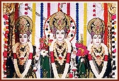 Aksharbrahma Shri Gunatitanand Swami, Bhagwan Shri Sahajanand Swami and Shri Gopalanand Swami