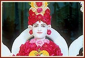 Shri Ghanshyam Maharaj attired in roses