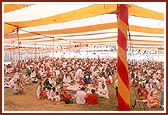 Devotees participate in the yagna
