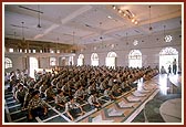 Students of the gurukul seated in the assembly