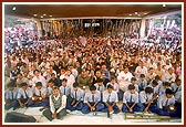Children and devotees during the patotsav ceremony