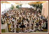 Satsang assembly in the mandir complex
