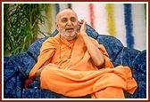 Swamishri during the patotsav assembly