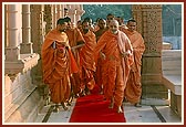Swamishri in the mandir pradakshina